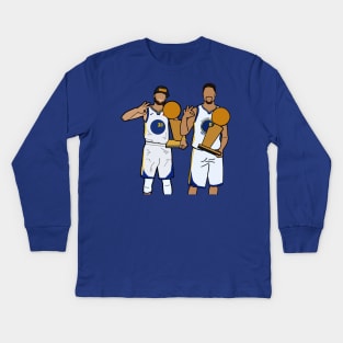 Steph Curry and Klay Thompson 'Splash Brothers' get a 3peat - NBA Golden State Warriors Kids Long Sleeve T-Shirt